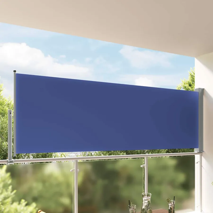 Auvent latéral rétractable de patio 120x300 cm Bleu