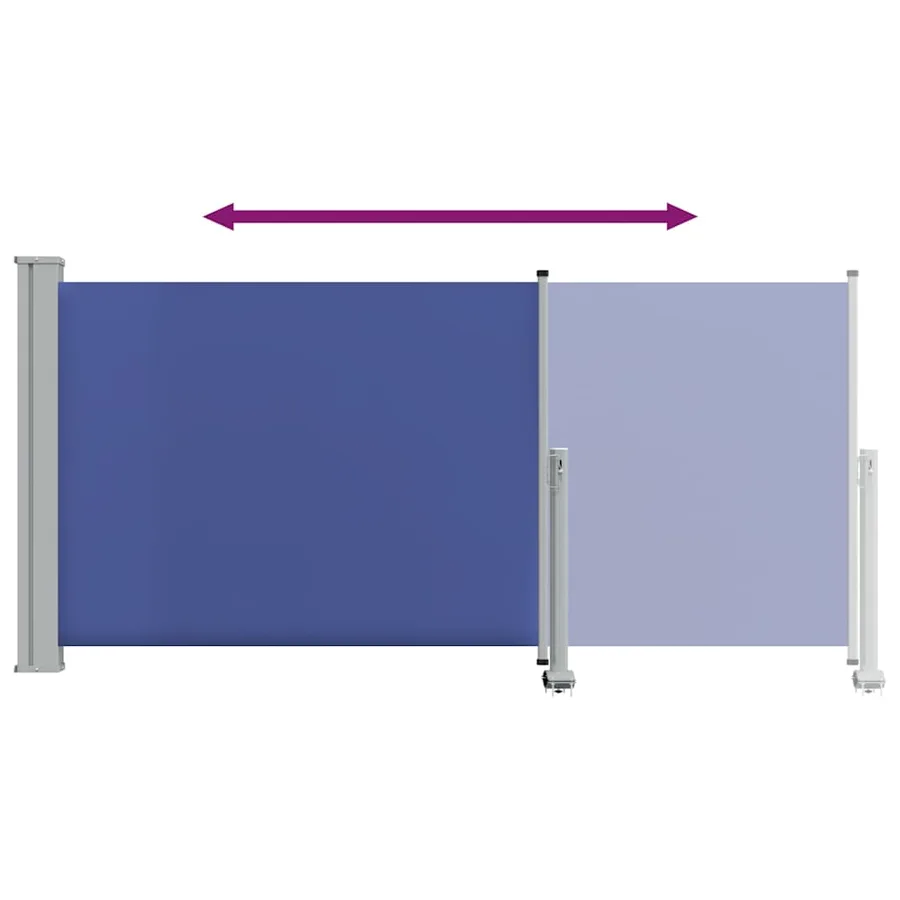 Auvent latéral rétractable de patio 120x300 cm Bleu - 8