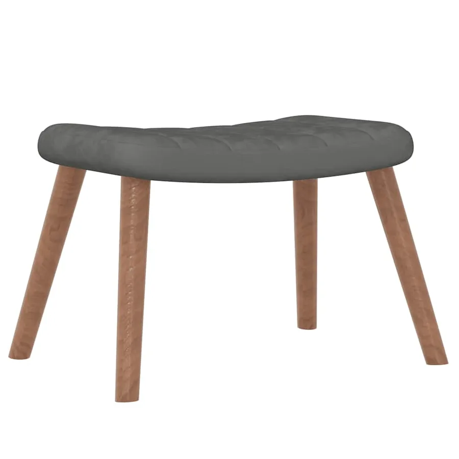 Chaise de relaxation avec repose-pied Gris foncé Velours - 7