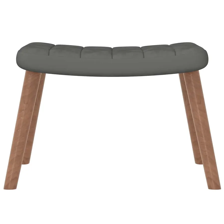 Chaise de relaxation avec repose-pied Gris foncé Velours - 8