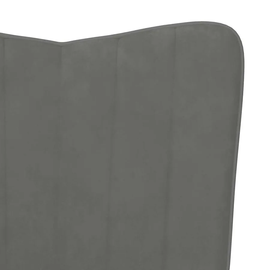 Chaise de relaxation avec repose-pied Gris foncé Velours - 9