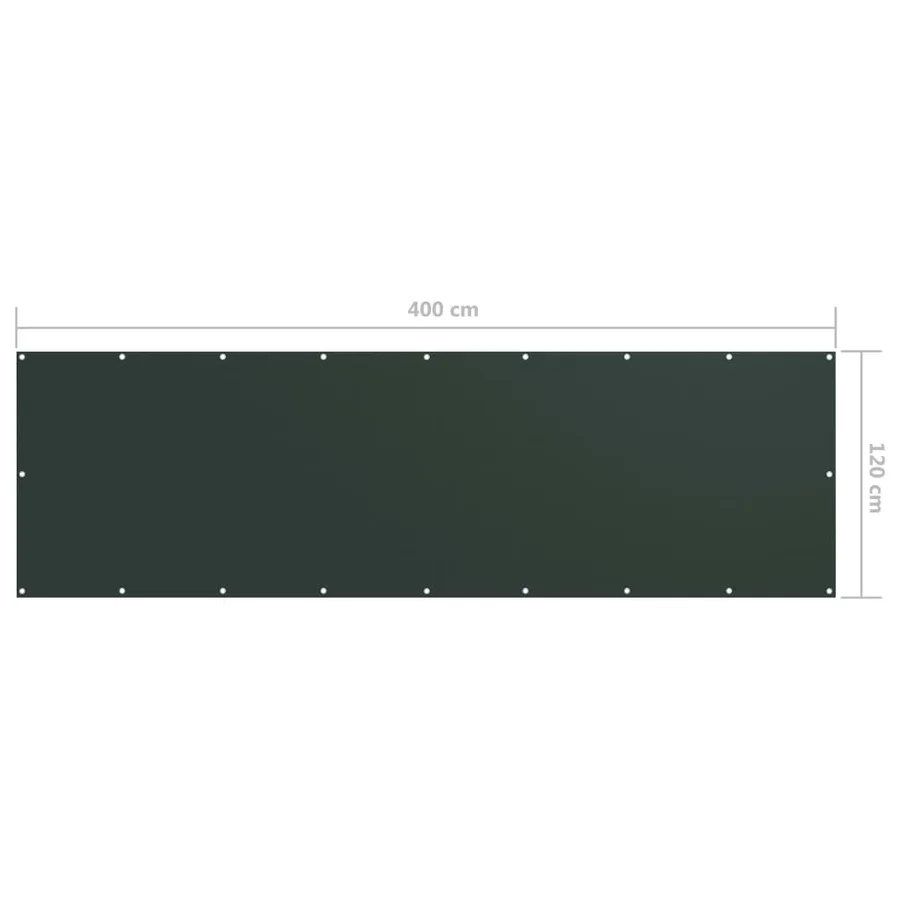Écran de balcon Vert foncé 120x400 cm Tissu Oxford - 5
