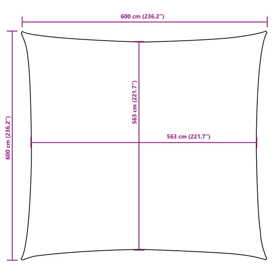 Voile de parasol tissu oxford carré 6x6 m vert foncé - 10
