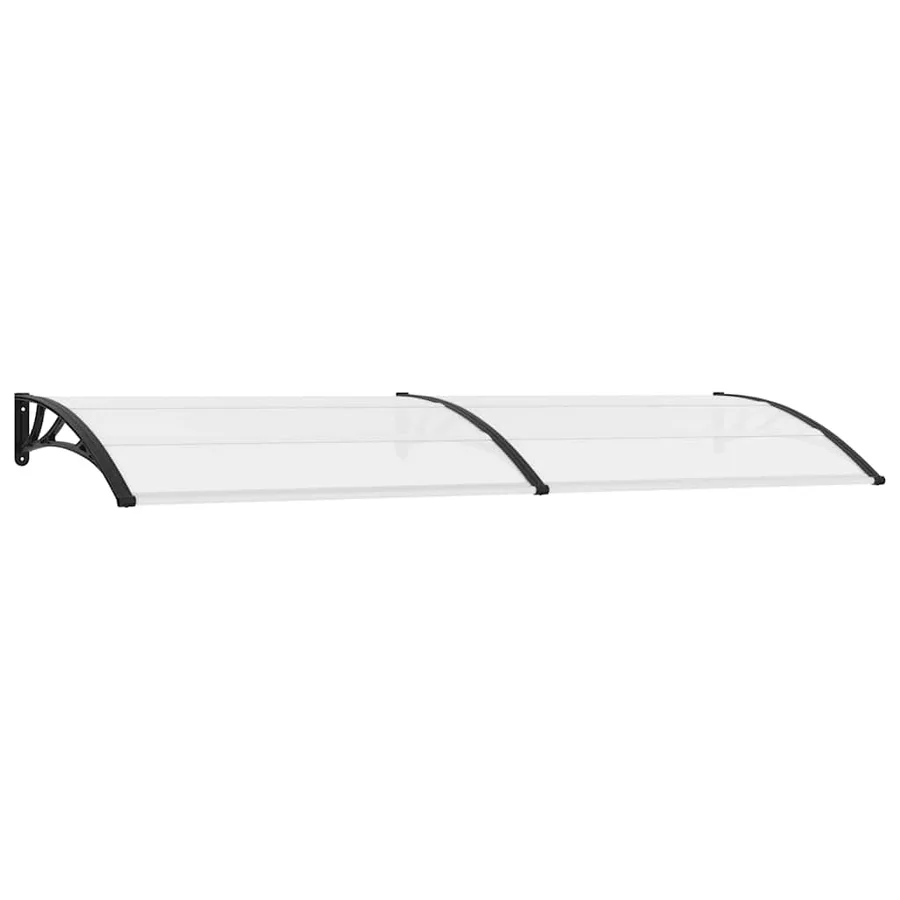 Auvent de porte Noir et transparent 300x75 cm PC - 2