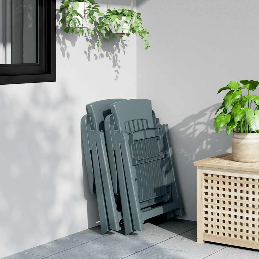 Chaises inclinables de jardin lot de 2 vert PP - 3
