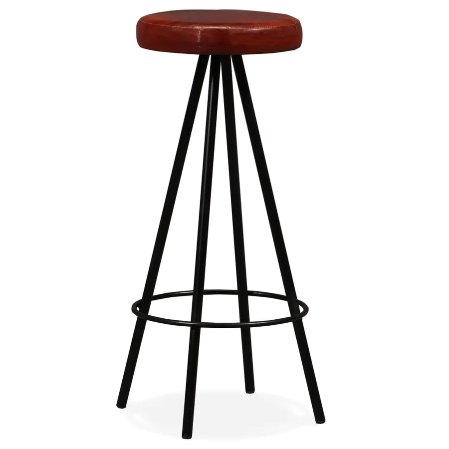 Tabourets de bar lot de 4 cuir véritable - 10