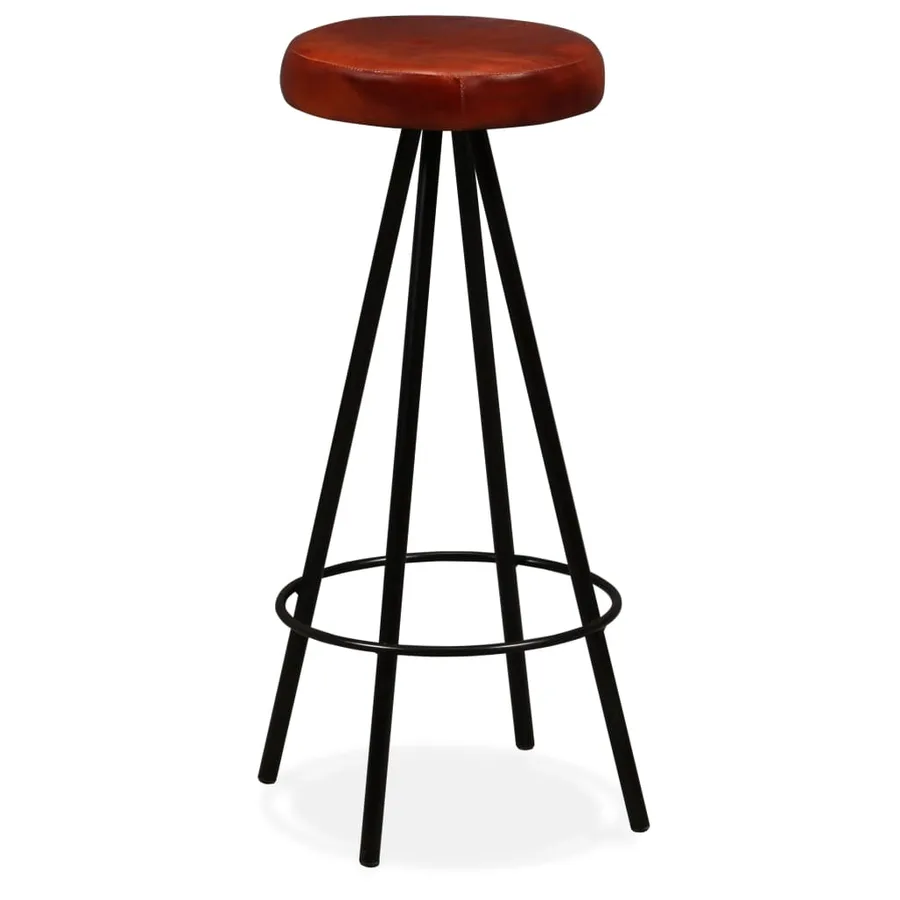 Tabourets de bar lot de 4 cuir véritable - 13
