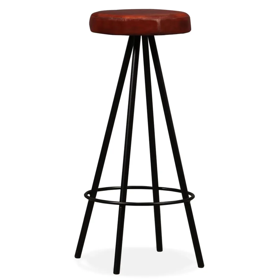 Tabourets de bar lot de 4 cuir véritable - 2