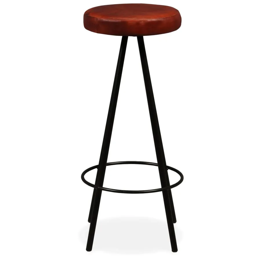 Tabourets de bar lot de 4 cuir véritable - 3