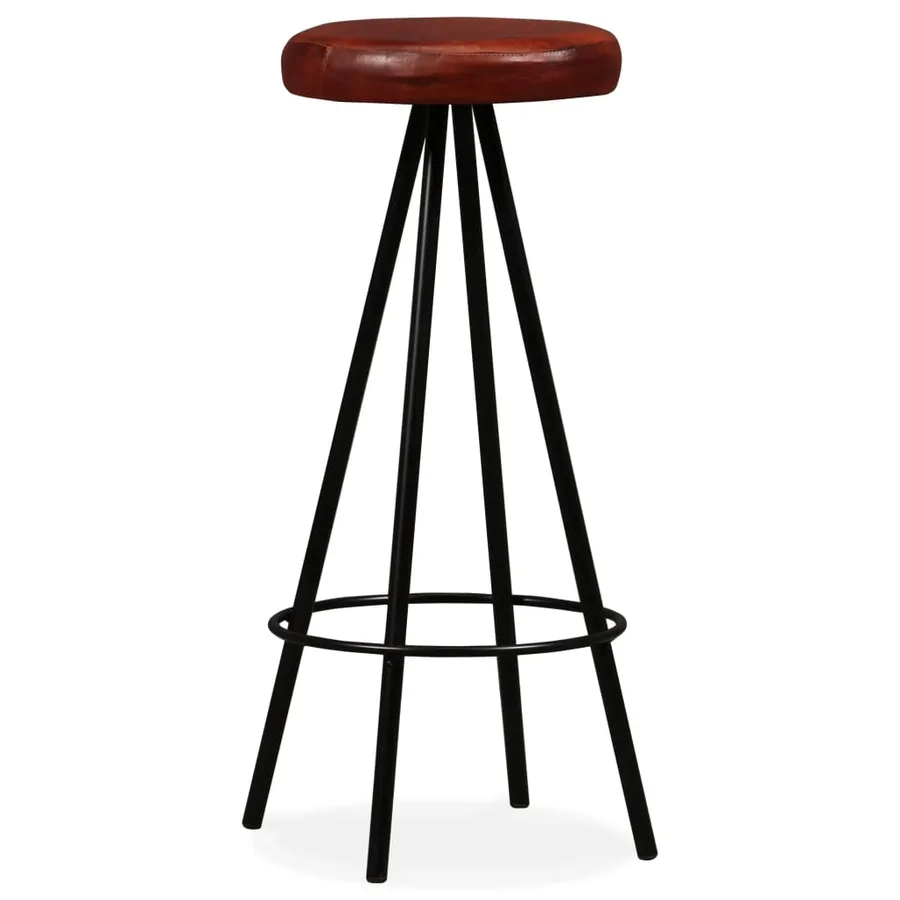Tabourets de bar lot de 4 cuir véritable - 8