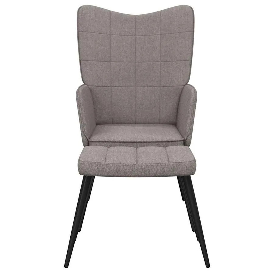 Chaise de relaxation avec tabouret Taupe Tissu - 4