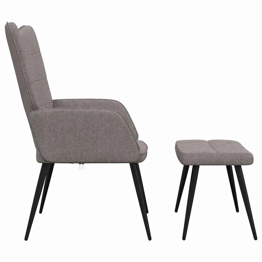 Chaise de relaxation avec tabouret Taupe Tissu - 6