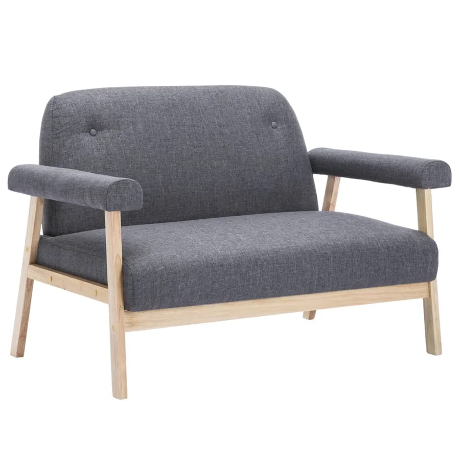 Canapé à 2 places Tissu Gris foncé - 2