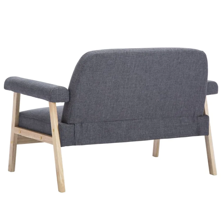 Canapé à 2 places Tissu Gris foncé - 5