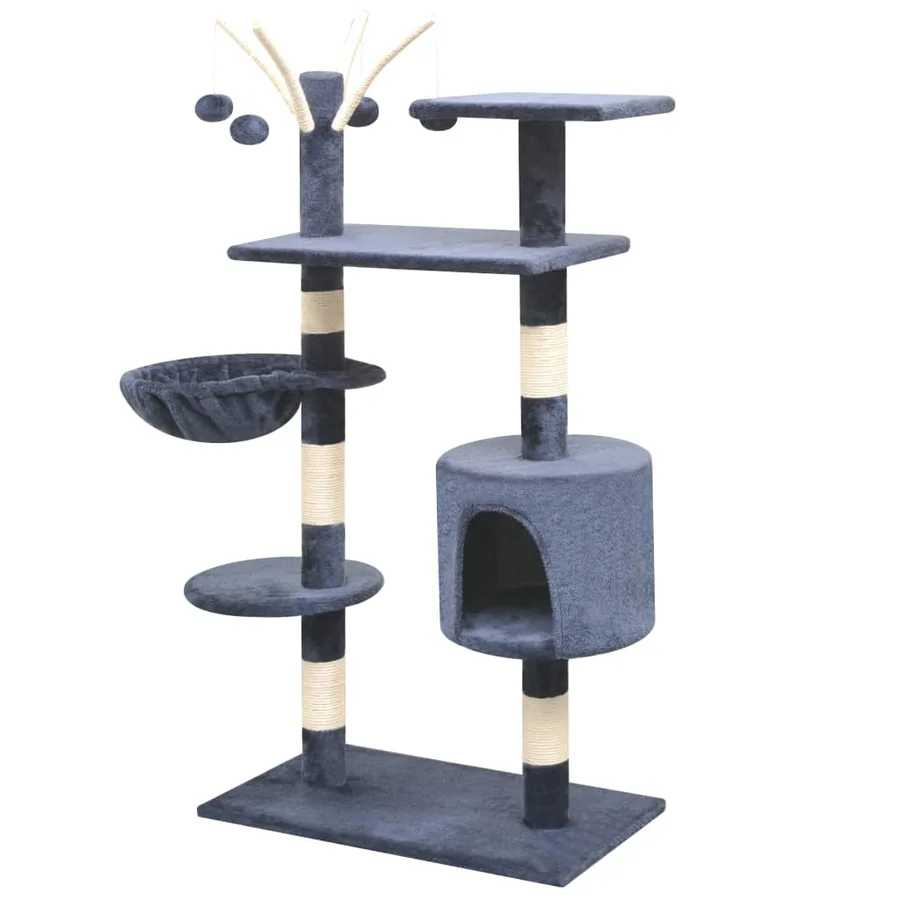 Arbre à chat avec griffoirs en sisal 125 cm Bleu foncé - 2