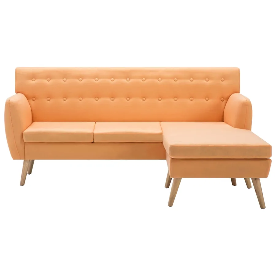 Canapé d'angle revêtement en tissu 171,5x138x81,5 cm orange - 3