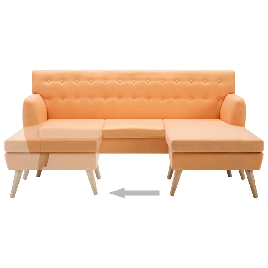 Canapé d'angle revêtement en tissu 171,5x138x81,5 cm orange - 6