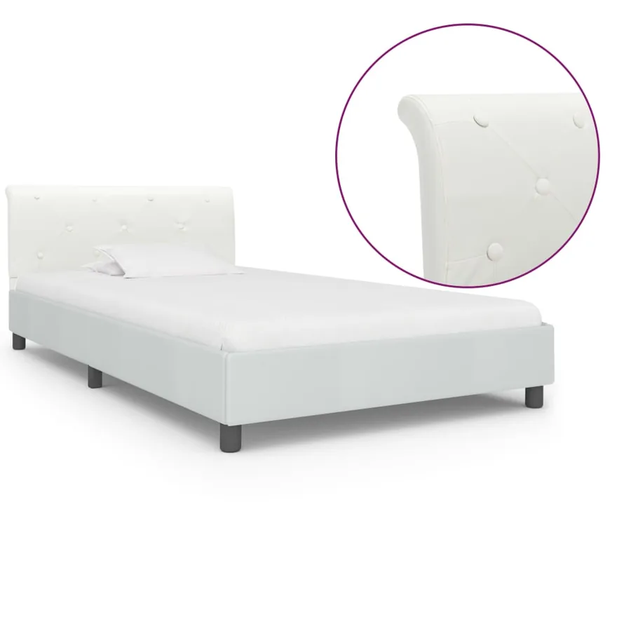 Cadre de lit Blanc Similicuir 100 x 200 cm