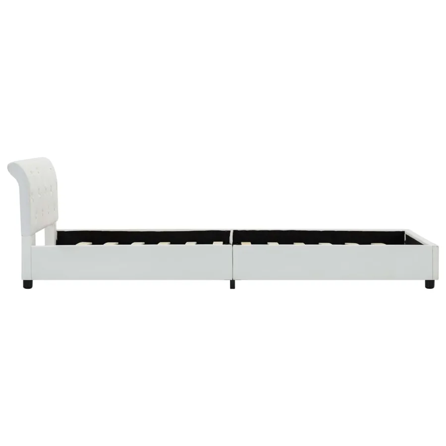 Cadre de lit Blanc Similicuir 100 x 200 cm - 6
