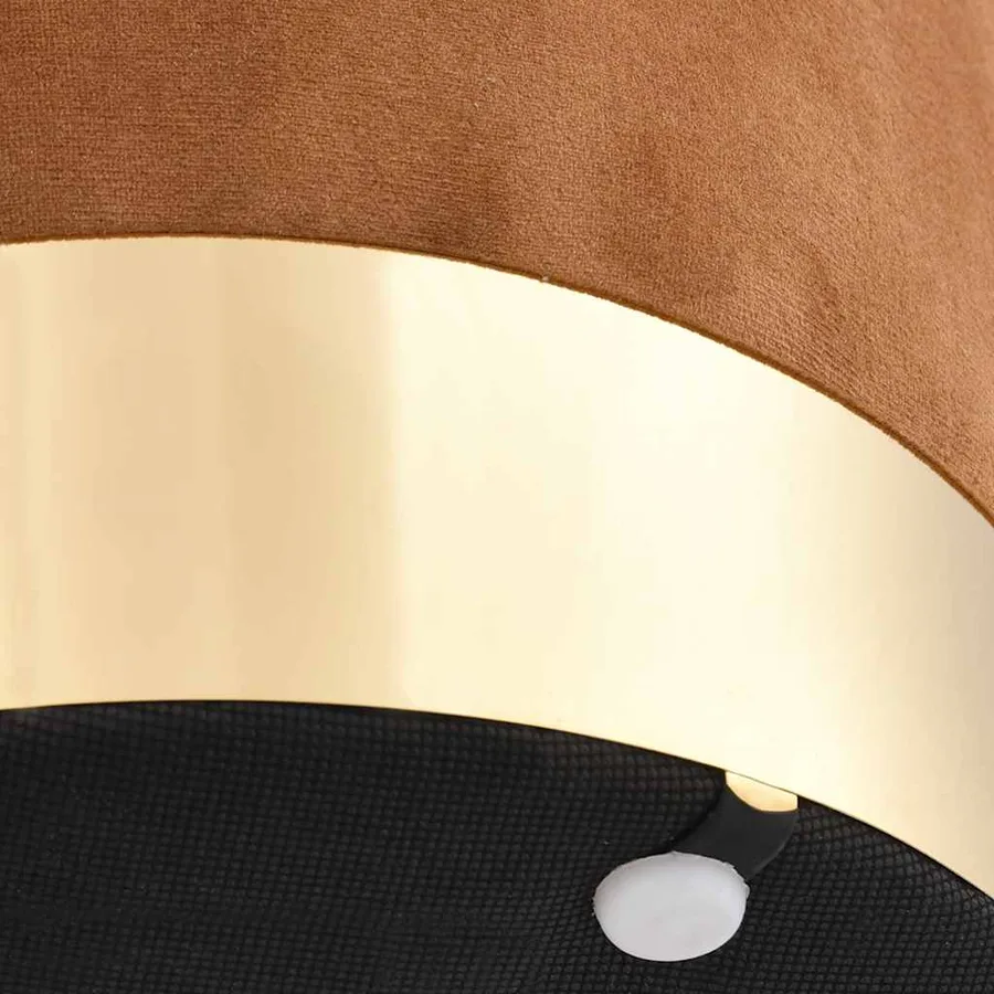 Tabouret Marron et doré Velours 28 x 36 cm - 3