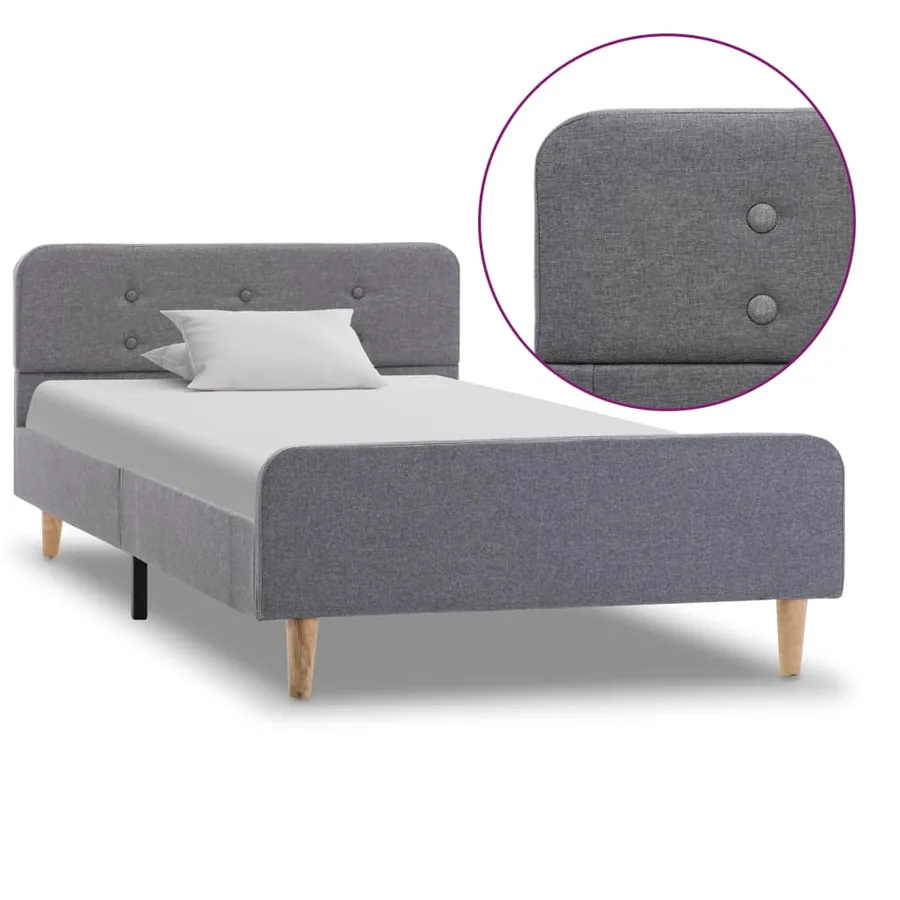 Cadre de lit Gris clair Tissu 100 x 200 cm