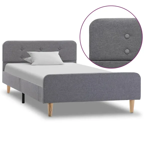 Cadre de lit Gris clair Tissu 100 x 200 cm