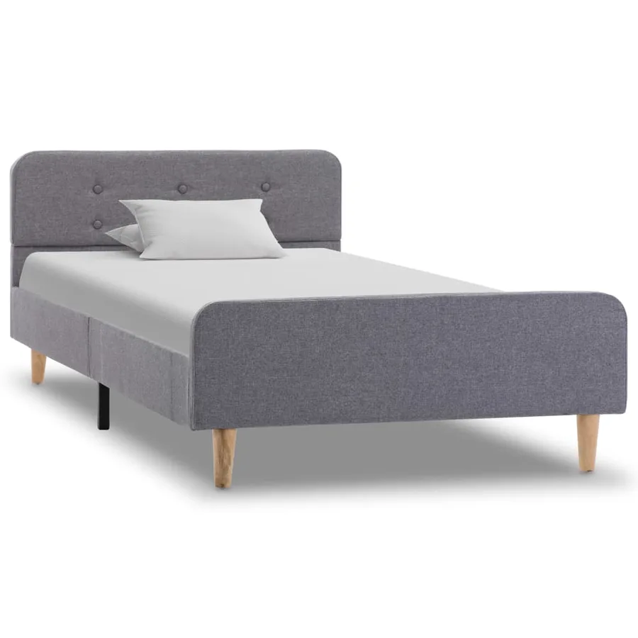 Cadre de lit Gris clair Tissu 100 x 200 cm - 2