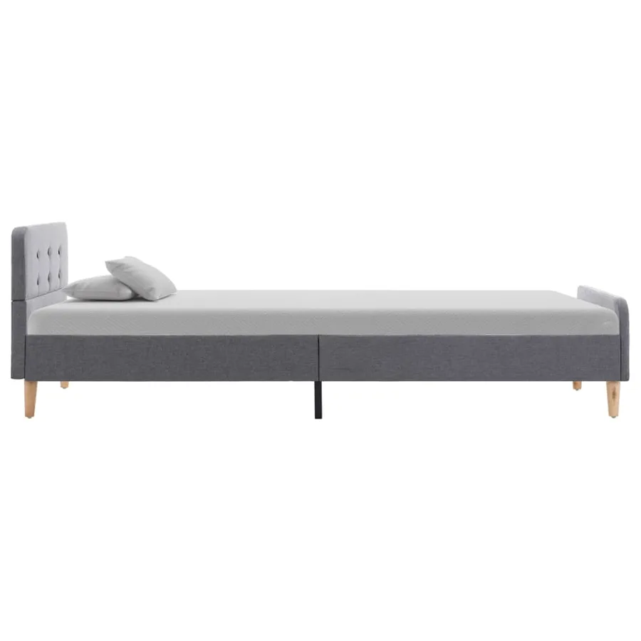 Cadre de lit Gris clair Tissu 100 x 200 cm - 4