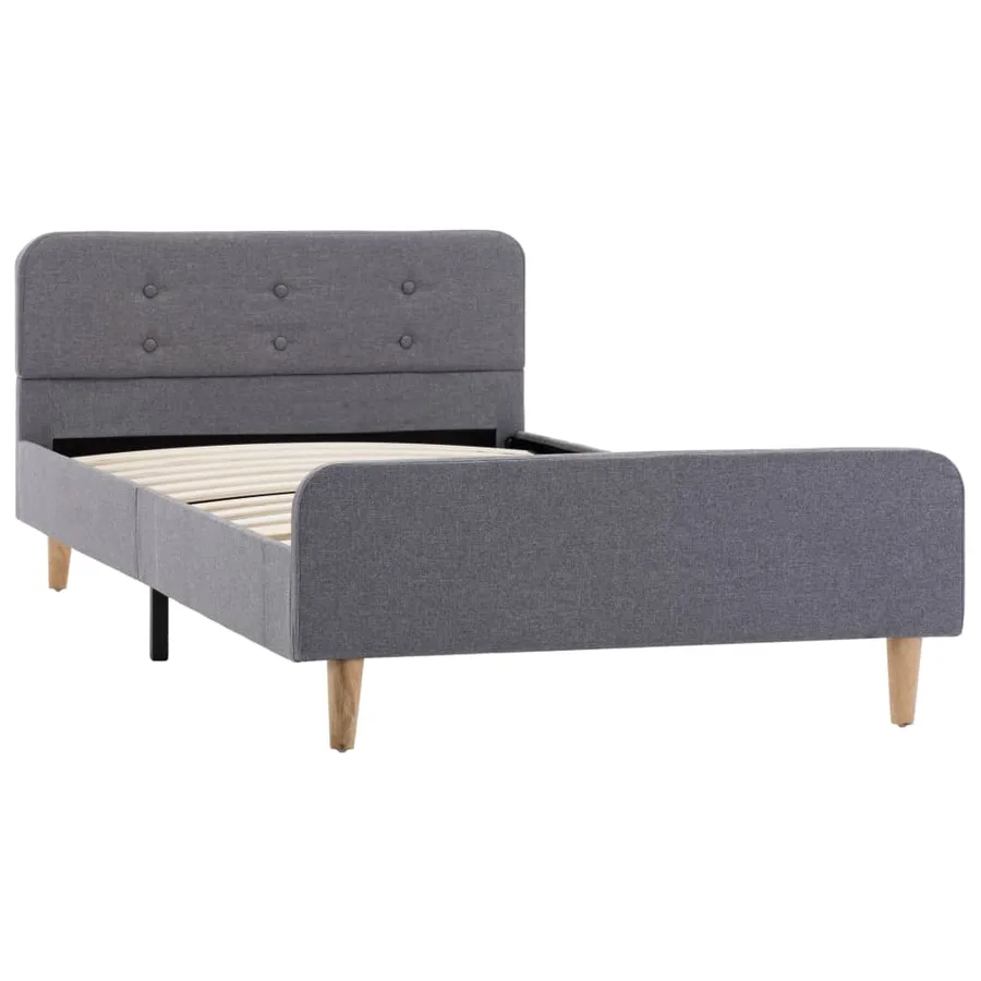 Cadre de lit Gris clair Tissu 100 x 200 cm - 5