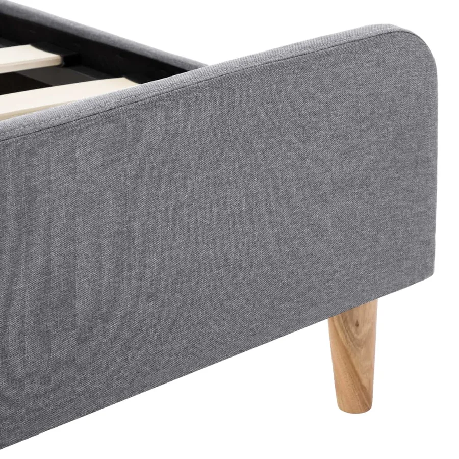 Cadre de lit Gris clair Tissu 100 x 200 cm - 7
