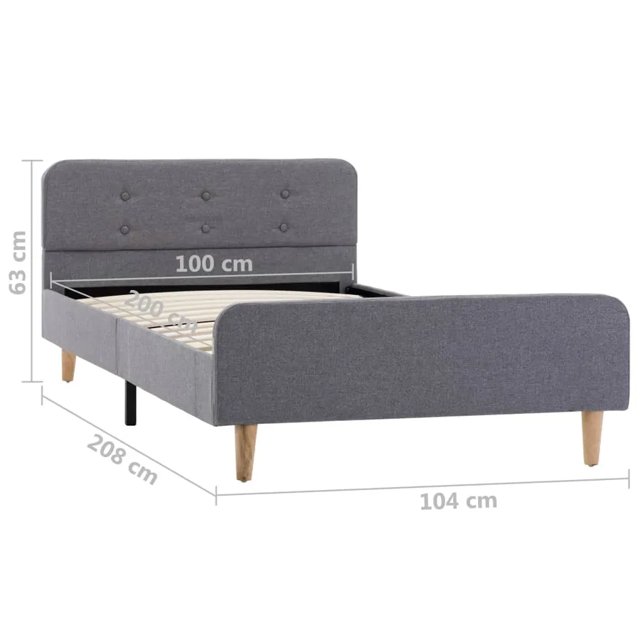 Cadre de lit Gris clair Tissu 100 x 200 cm - 8