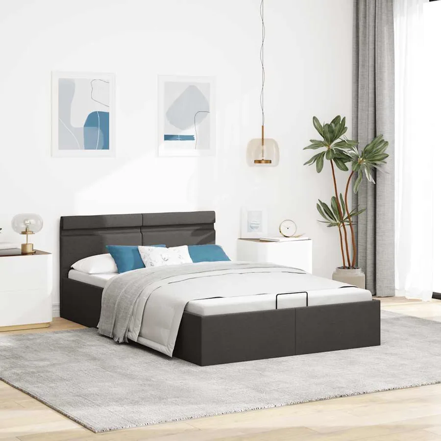 Cadre de lit à rangement hydraulique sans matelas 140x200 cm - 4