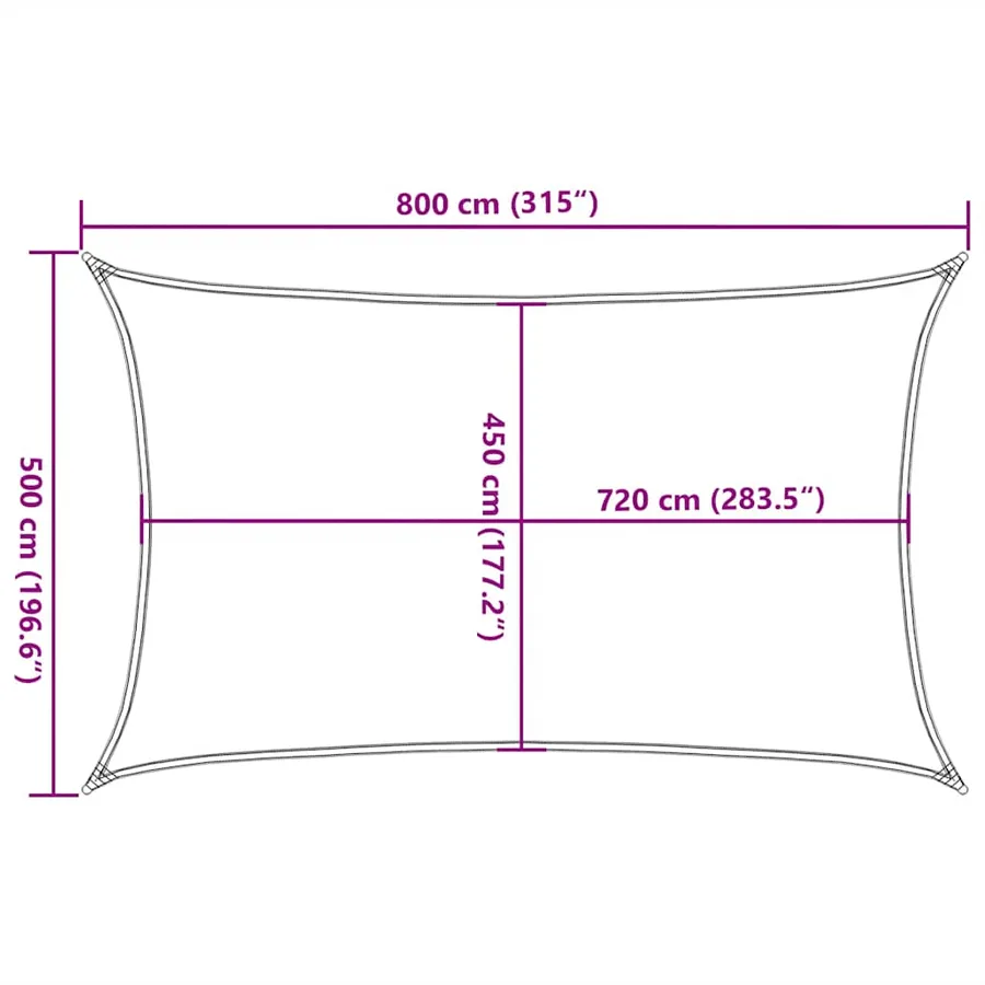 Voile d'ombrage 160 g/m² Taupe 5x8 m PEHD - 10