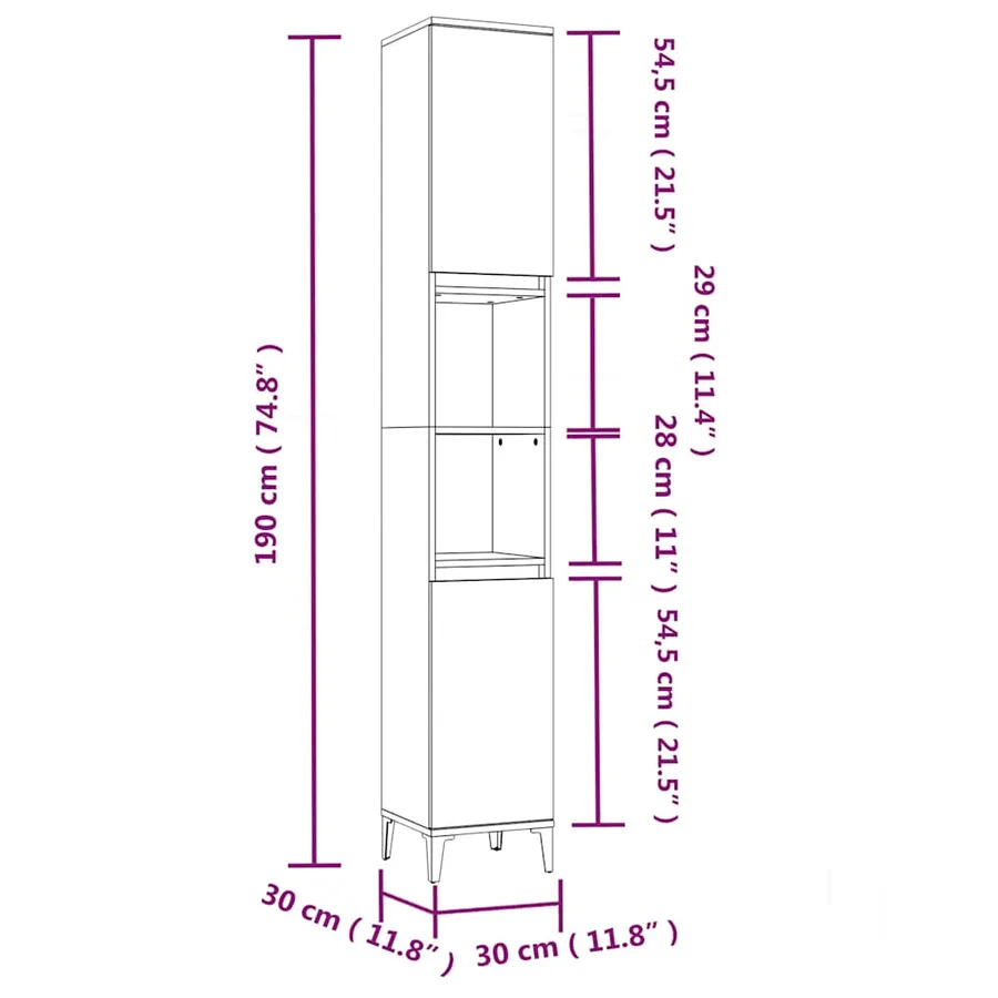 Ensemble de meubles de salle de bain 3 pcs Chêne fumé - 10