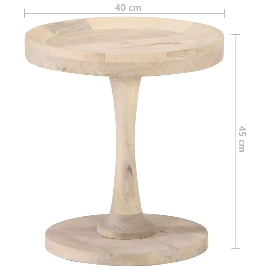 Table d'appoint Ø40x45 cm Bois de manguier massif - 4