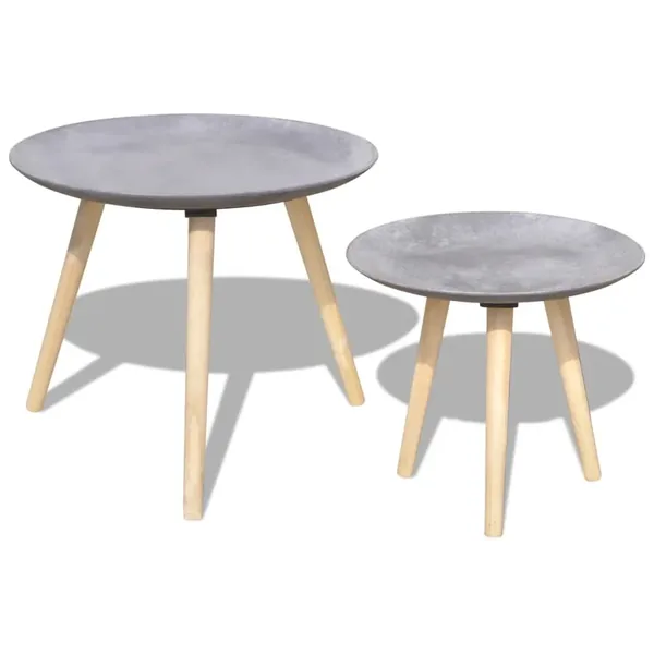 Ensemble de table d'appoint/table basse 2 pcs 55 cm et 44 cm