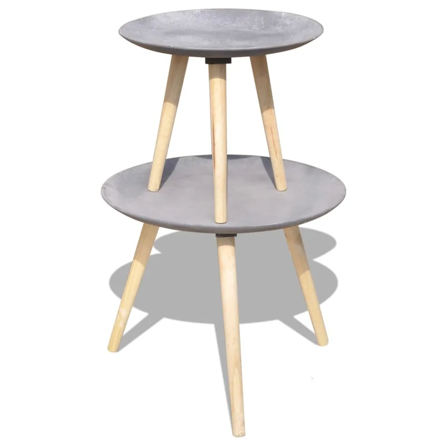 Ensemble de table d'appoint/table basse 2 pcs 55 cm et 44 cm - 6