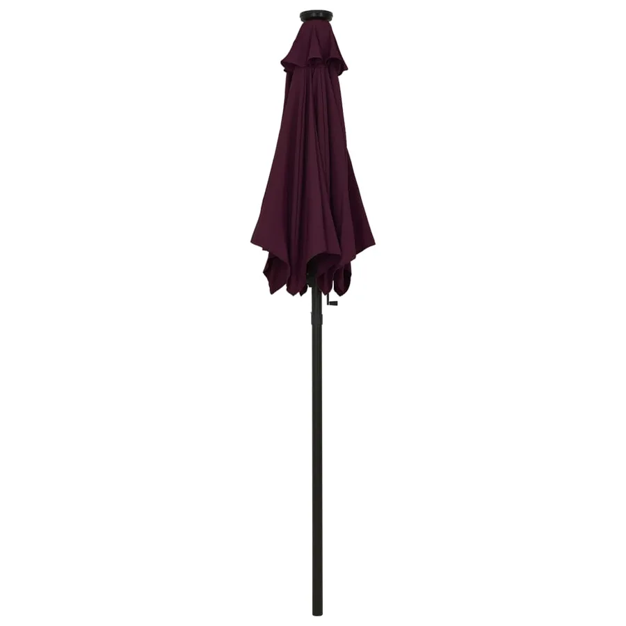 Parasol de jardin avec lumières LED rouge bordeaux aluminium - 3