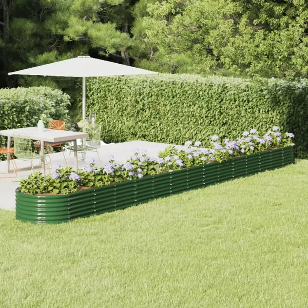 Lit surélevé de jardin Acier galvanisé 620x80x36 cm Vert