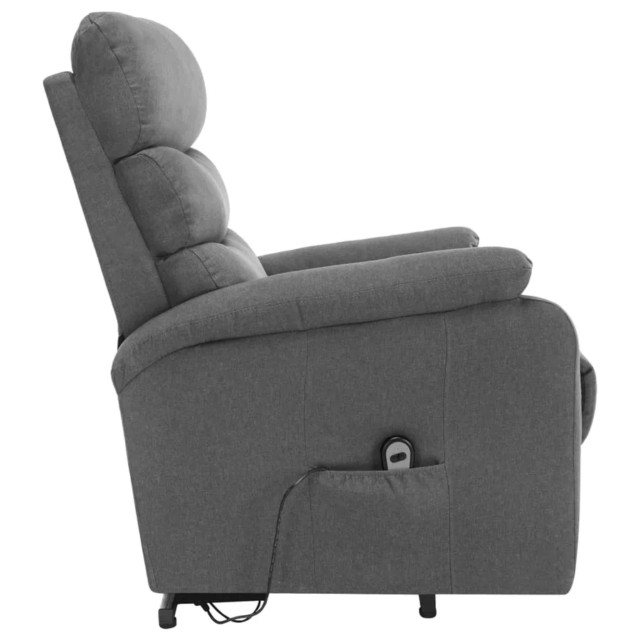 Fauteuil de massage inclinable Gris clair Tissu - 4
