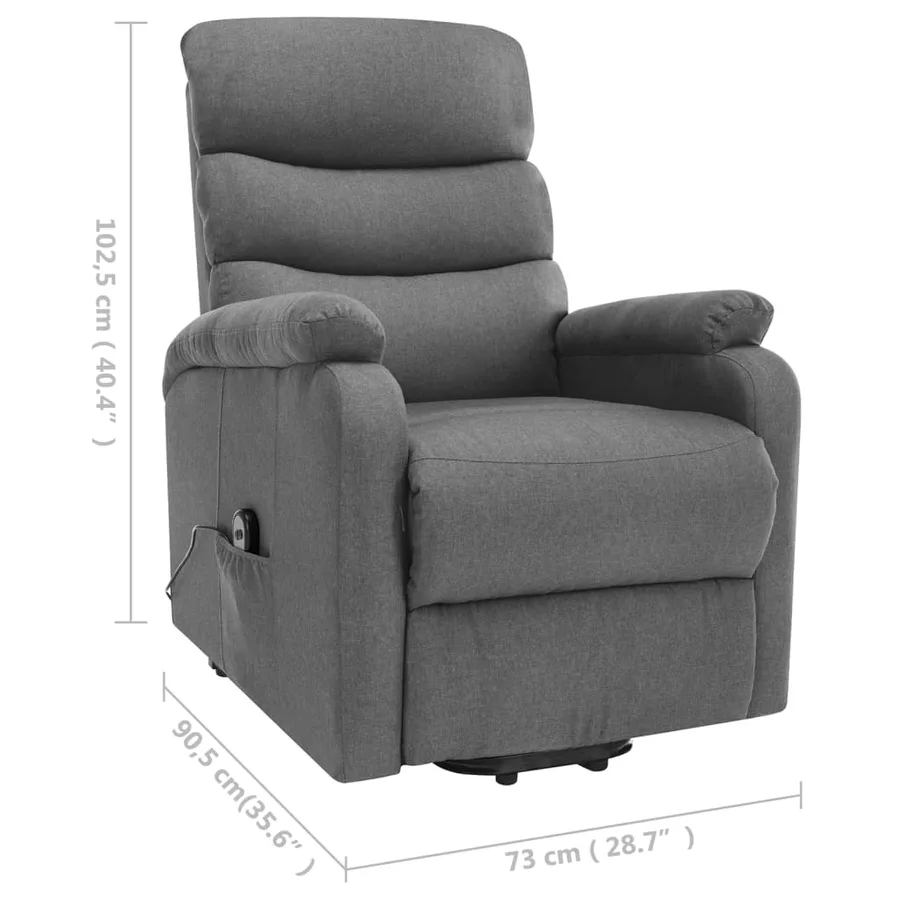 Fauteuil de massage inclinable Gris clair Tissu - 8