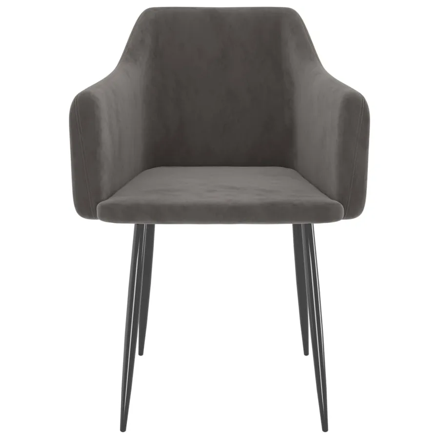 Chaises à manger lot de 2 Gris foncé Velours - 3