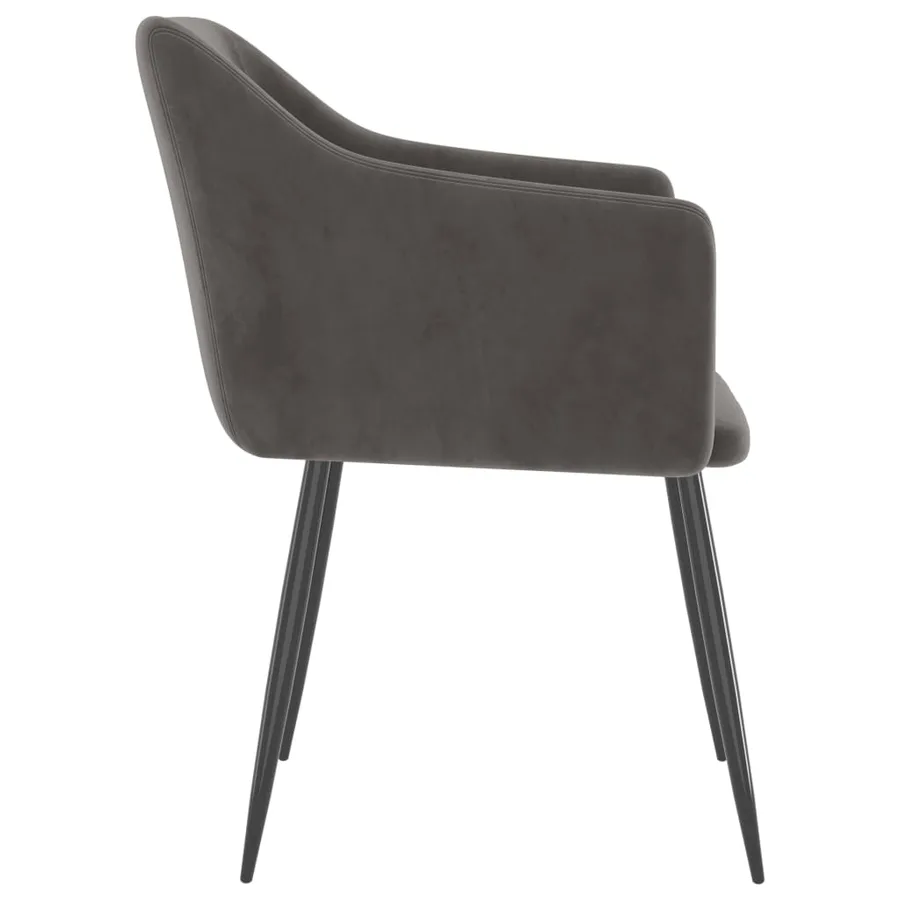 Chaises à manger lot de 2 Gris foncé Velours - 4