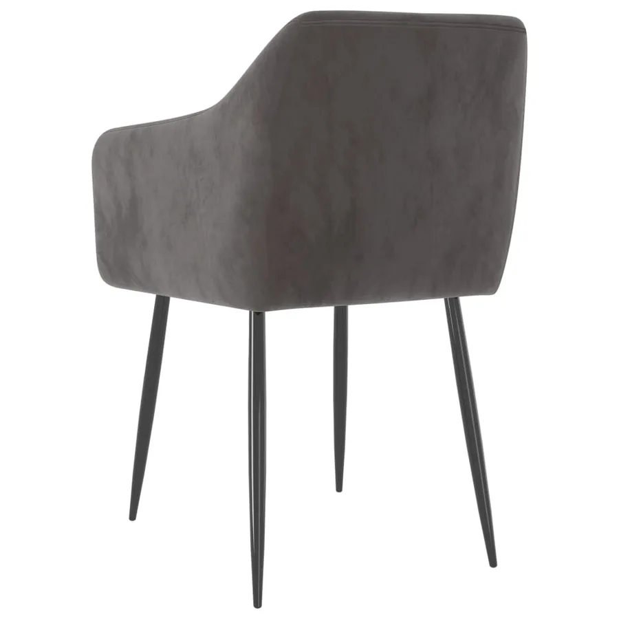 Chaises à manger lot de 2 Gris foncé Velours - 5