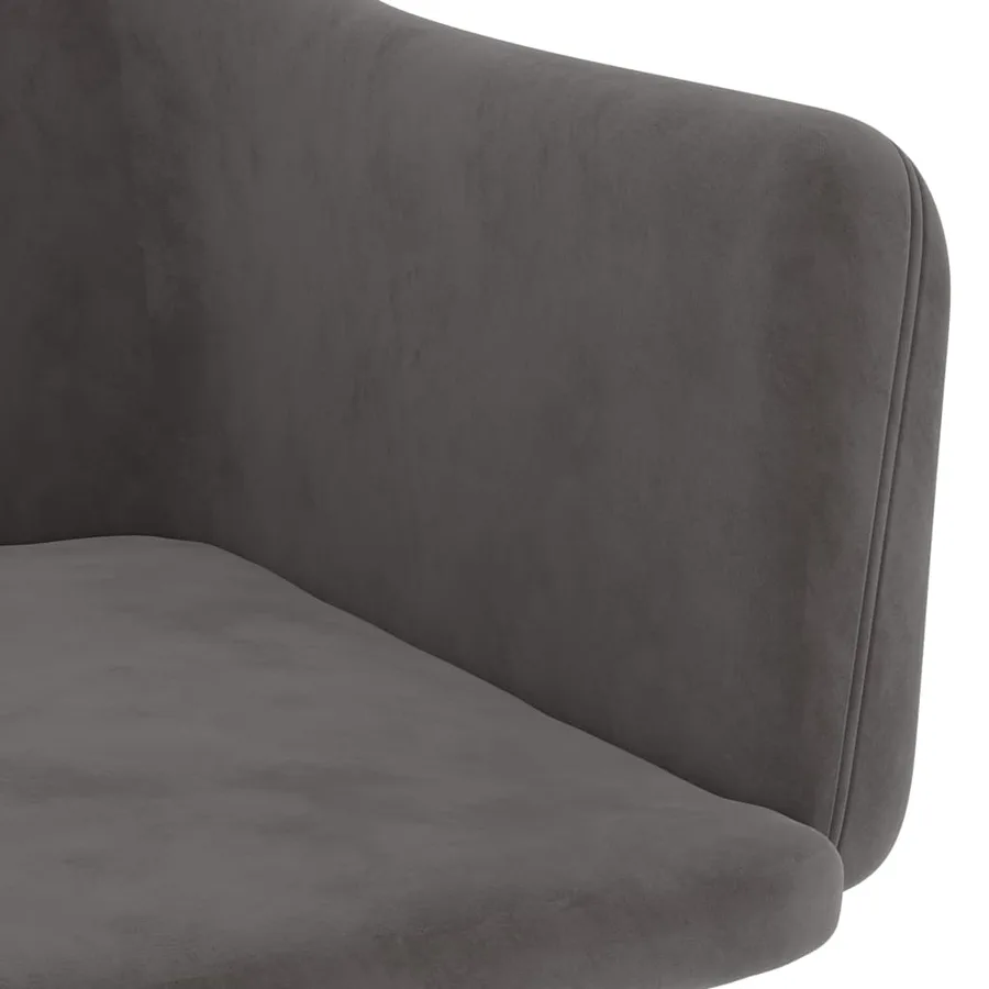 Chaises à manger lot de 2 Gris foncé Velours - 6