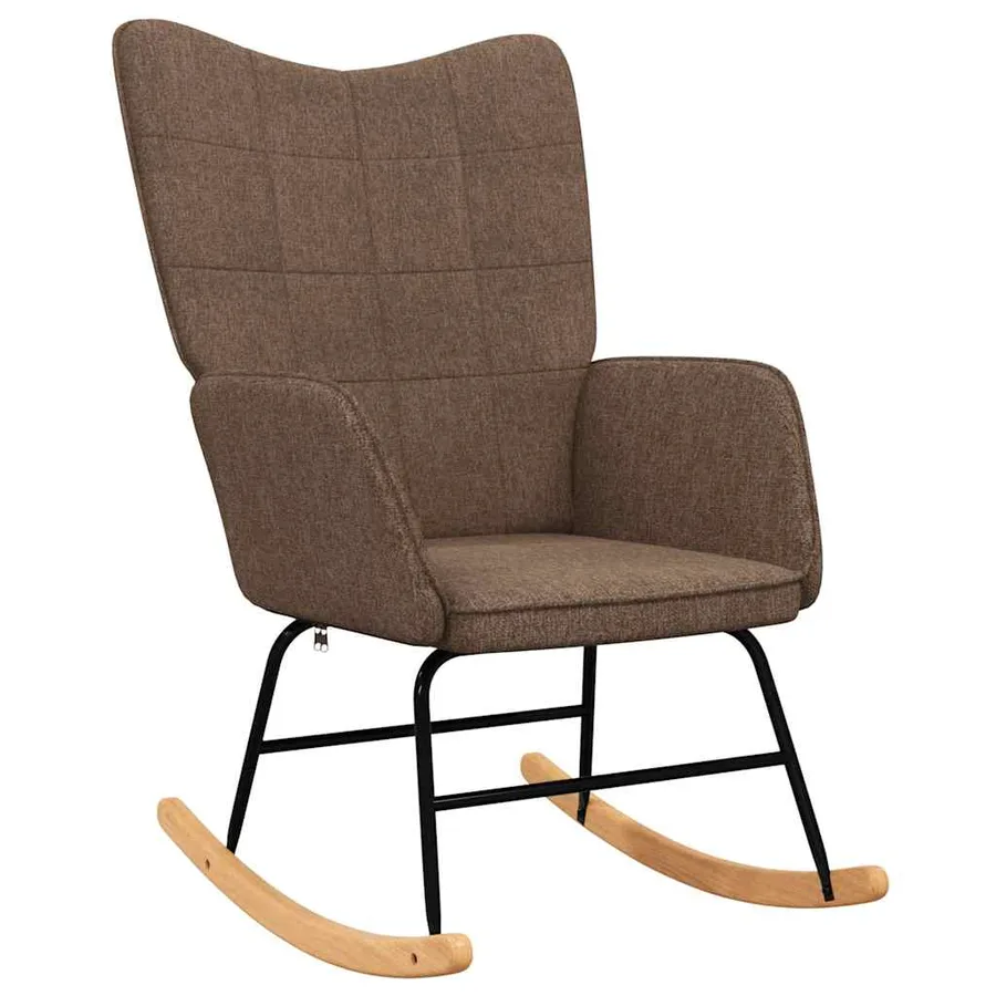 Chaise à bascule Marron Tissu - 2