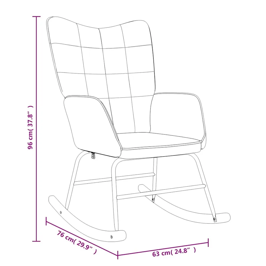 Chaise à bascule Marron Tissu - 8