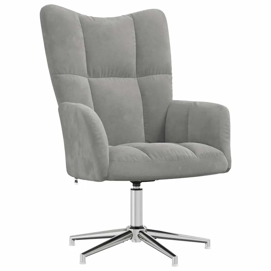 Chaise de relaxation Gris clair Velours - 2