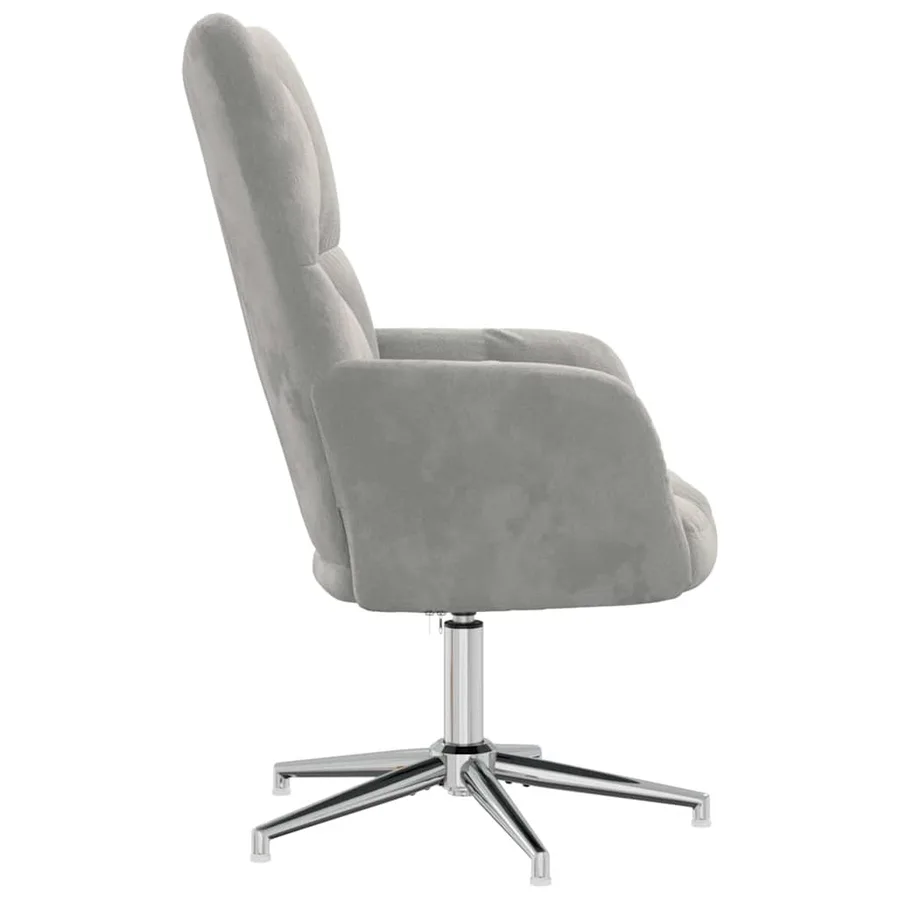 Chaise de relaxation Gris clair Velours - 4