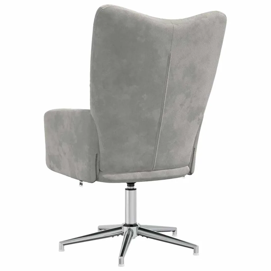 Chaise de relaxation Gris clair Velours - 5